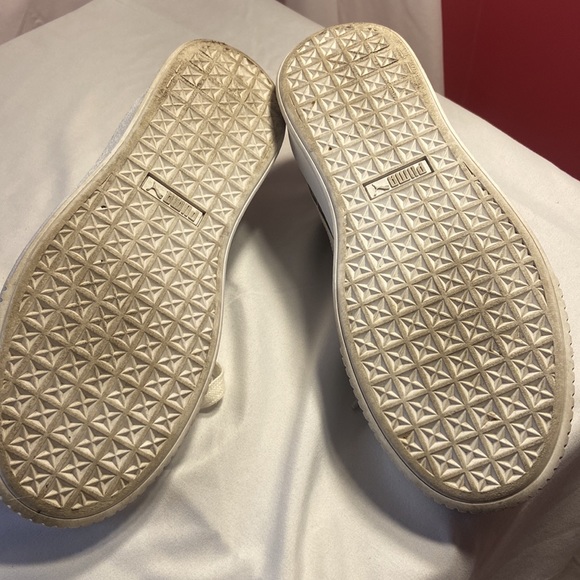 Puma Basket Platform Pineapple Gold White Trainer women Sz 7C US - Picture 8 of 13